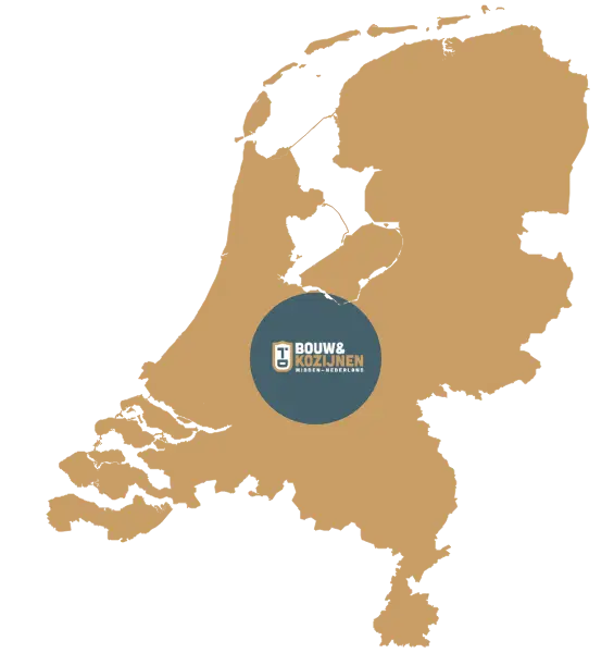 Werkgebied van Bouw & Kozijnen Midden-Nederland